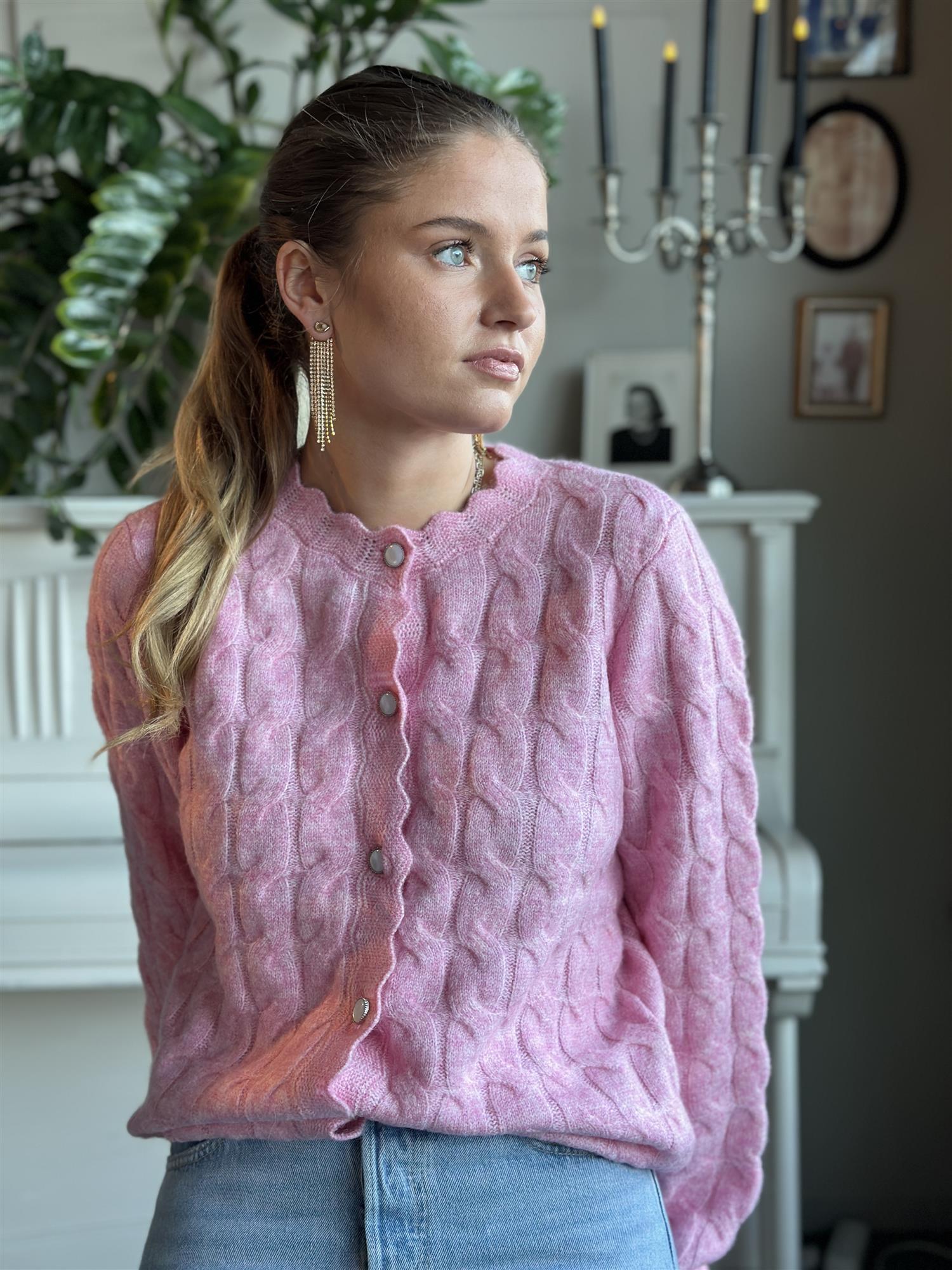 Bubera LS Knit Cardigan Moonlite mauve