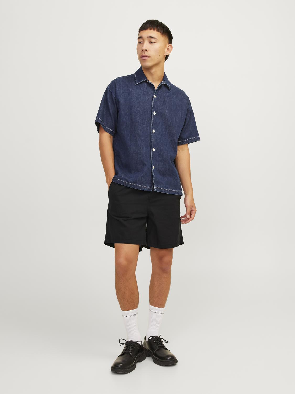 Jaiden Summer Linen Blend Shorts Black