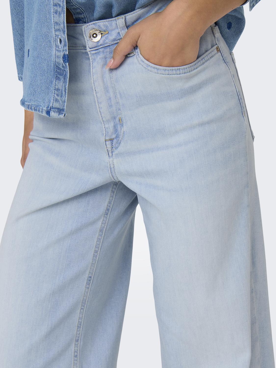 Madison Blush HW Wide Light Blue Bleached Denim