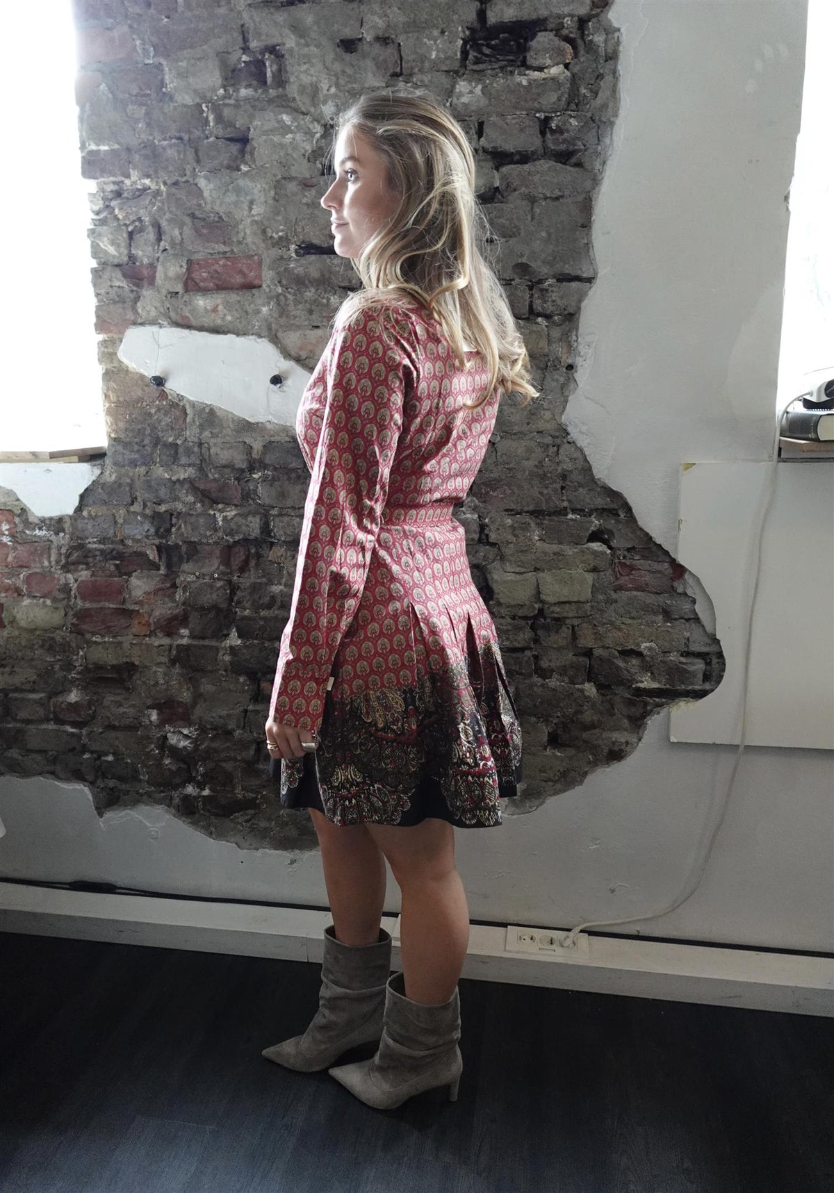 Winter Cotton Pleated Dress