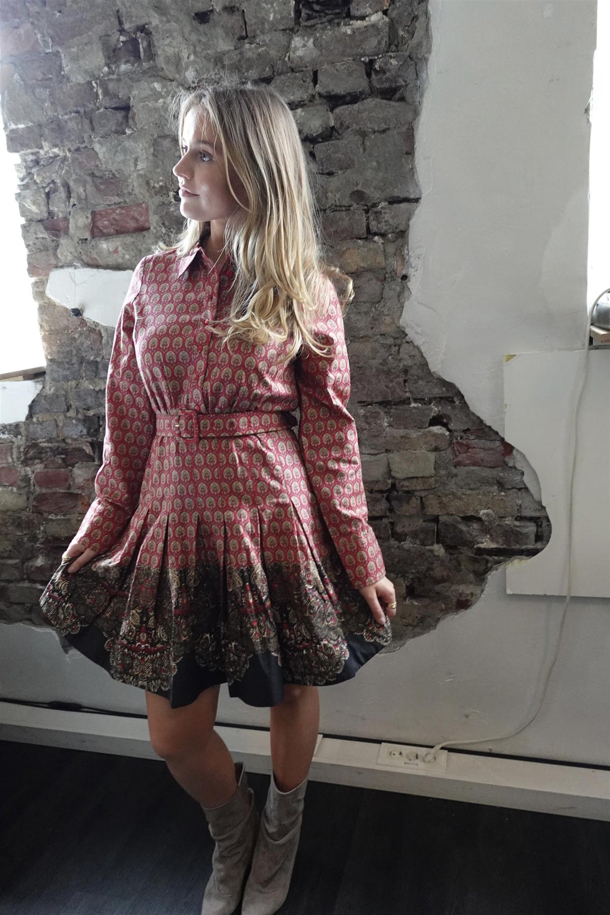 Winter Cotton Pleated Dress