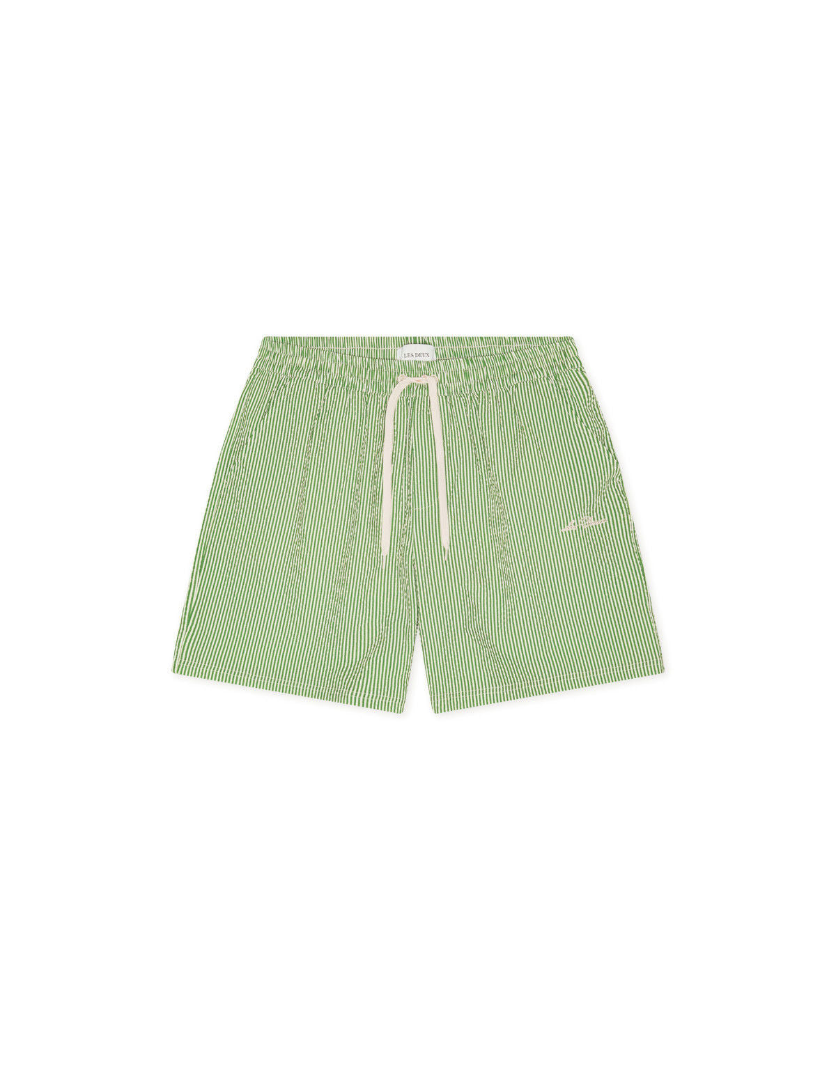 Stripe Seersucker Swim Shorts Artichoke Green