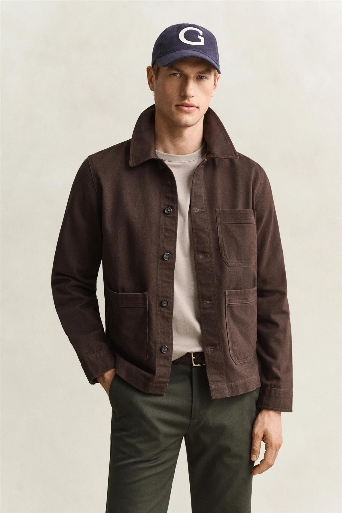 Twill Overshirt Black/Brown