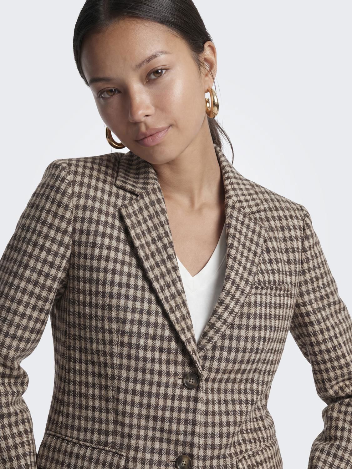 Onlgolden L/s Loose Check Blazer After Dark Birch
