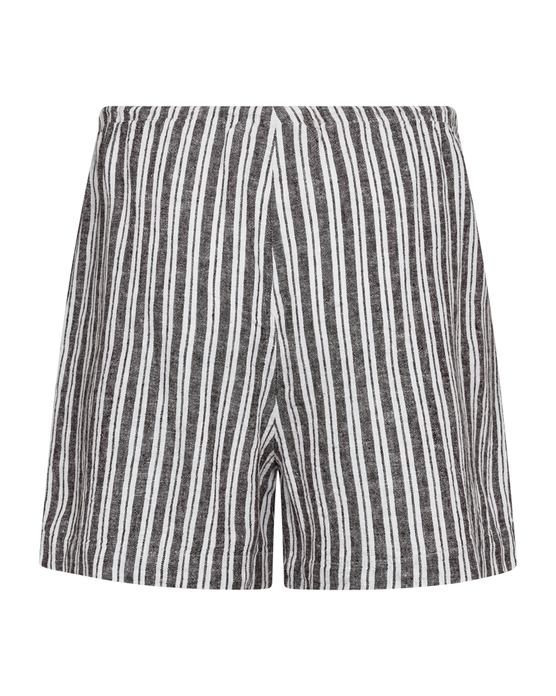 Fqlava-Shorts Stripe Coffee Bean w. Brilliant White