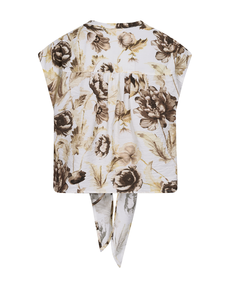 Fqmaise-Blouse Brilliant White w Coffee Bean