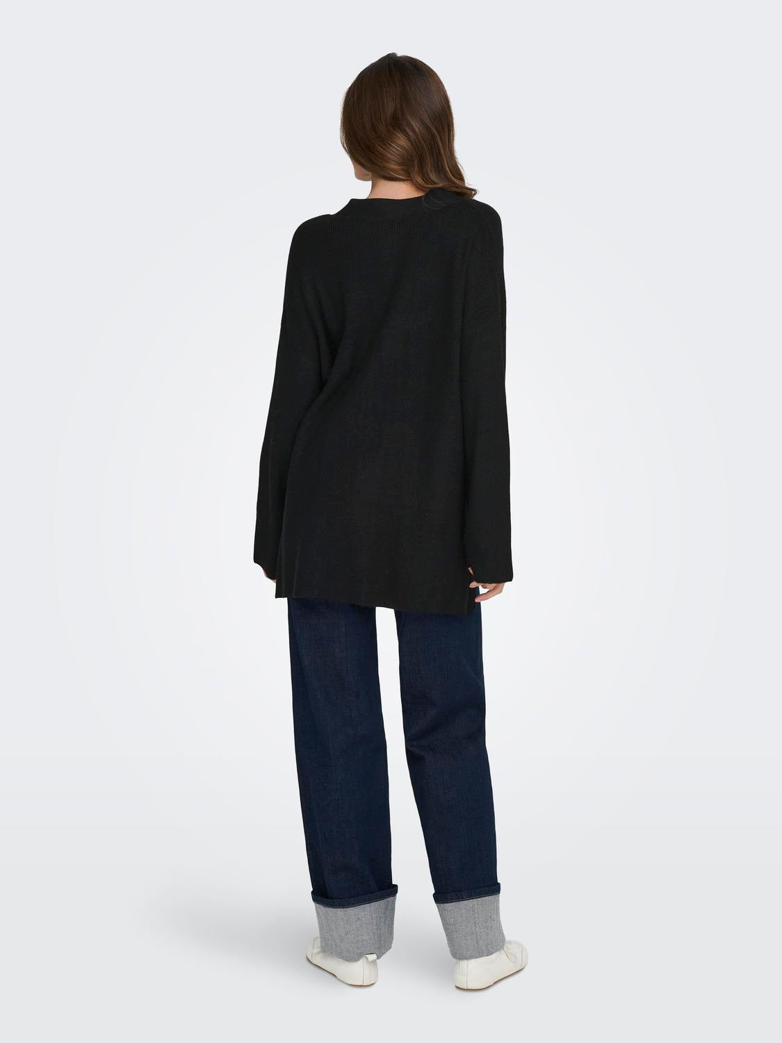 Ibi Rib Cardigan Black