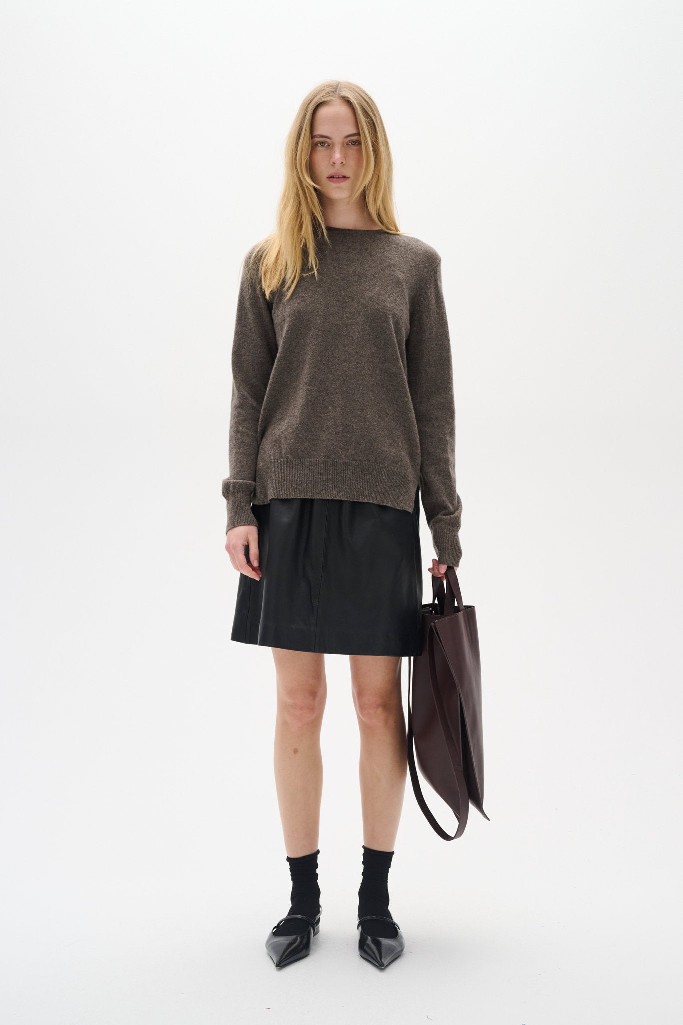 Lukka Crew-neck Pullover Brown Melange