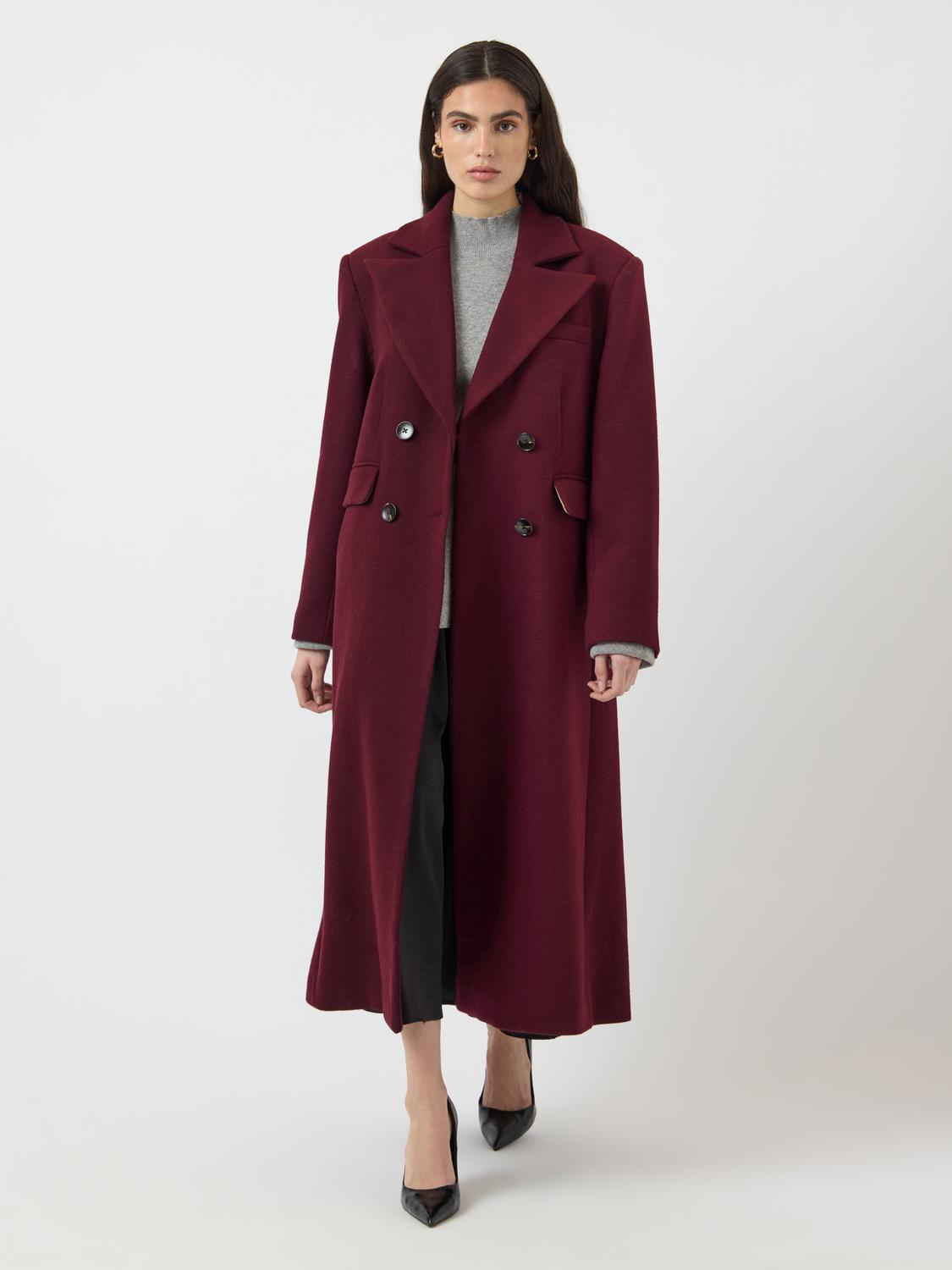 Royla LS Wool Blend Long Coat Port Royale