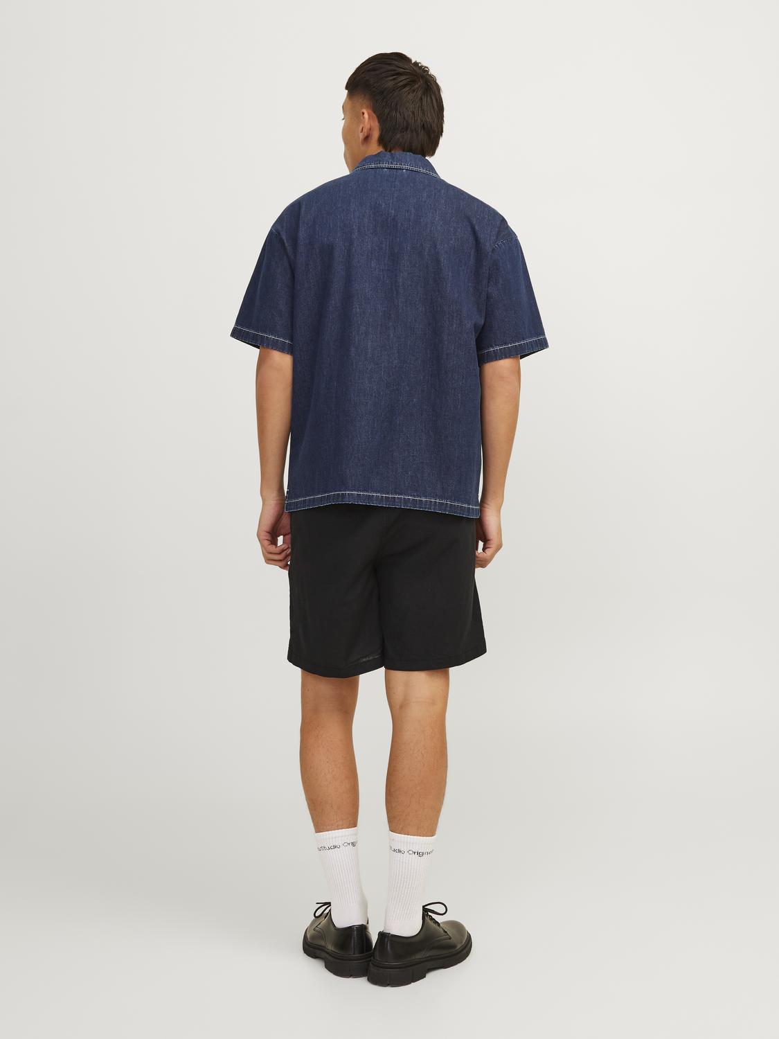 Jaiden Summer Linen Blend Shorts Black