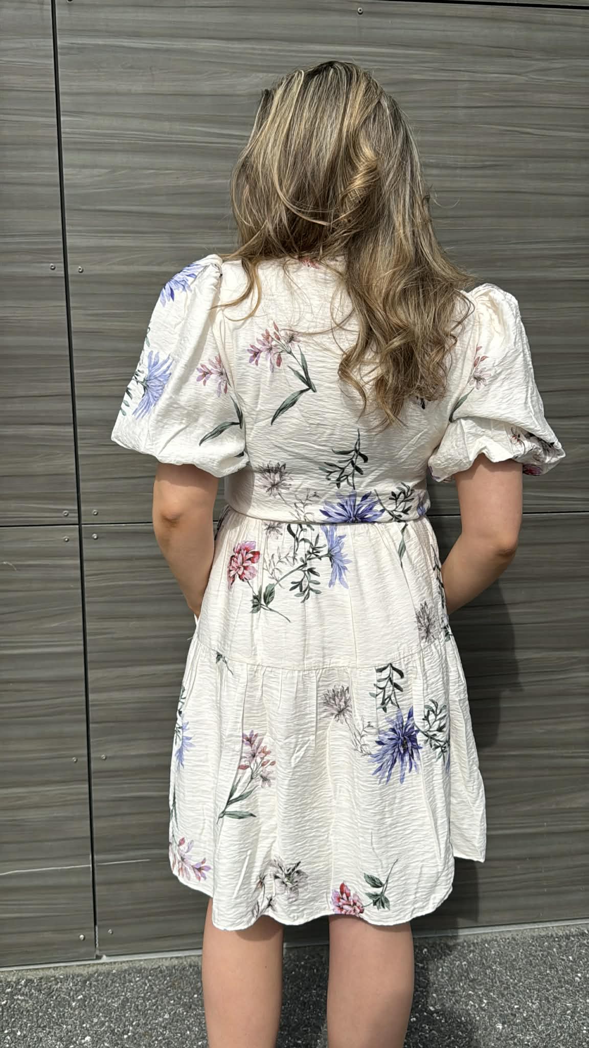 Sandy Dress Cream Flower Print