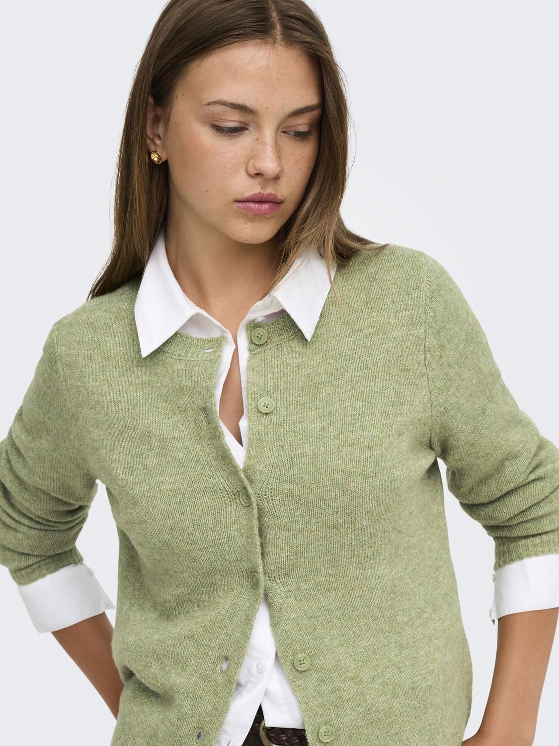 Onlolivia Ls O-Neck Cardigan Sphagnum Melange