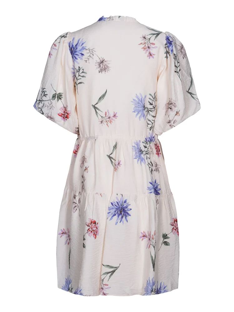 Sandy Dress Cream Flower Print