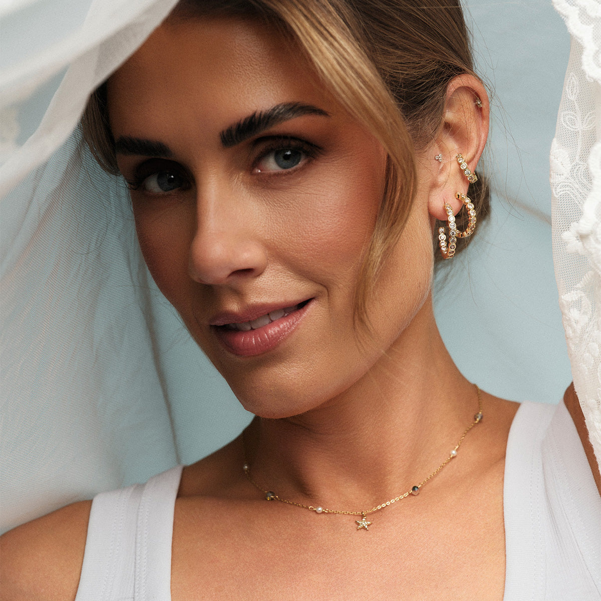 Halo Mini Creol Earrings Tone Damli