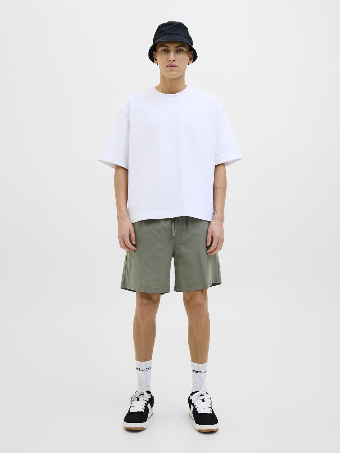 Jaiden Summer Linen Blend Shorts Agave Green