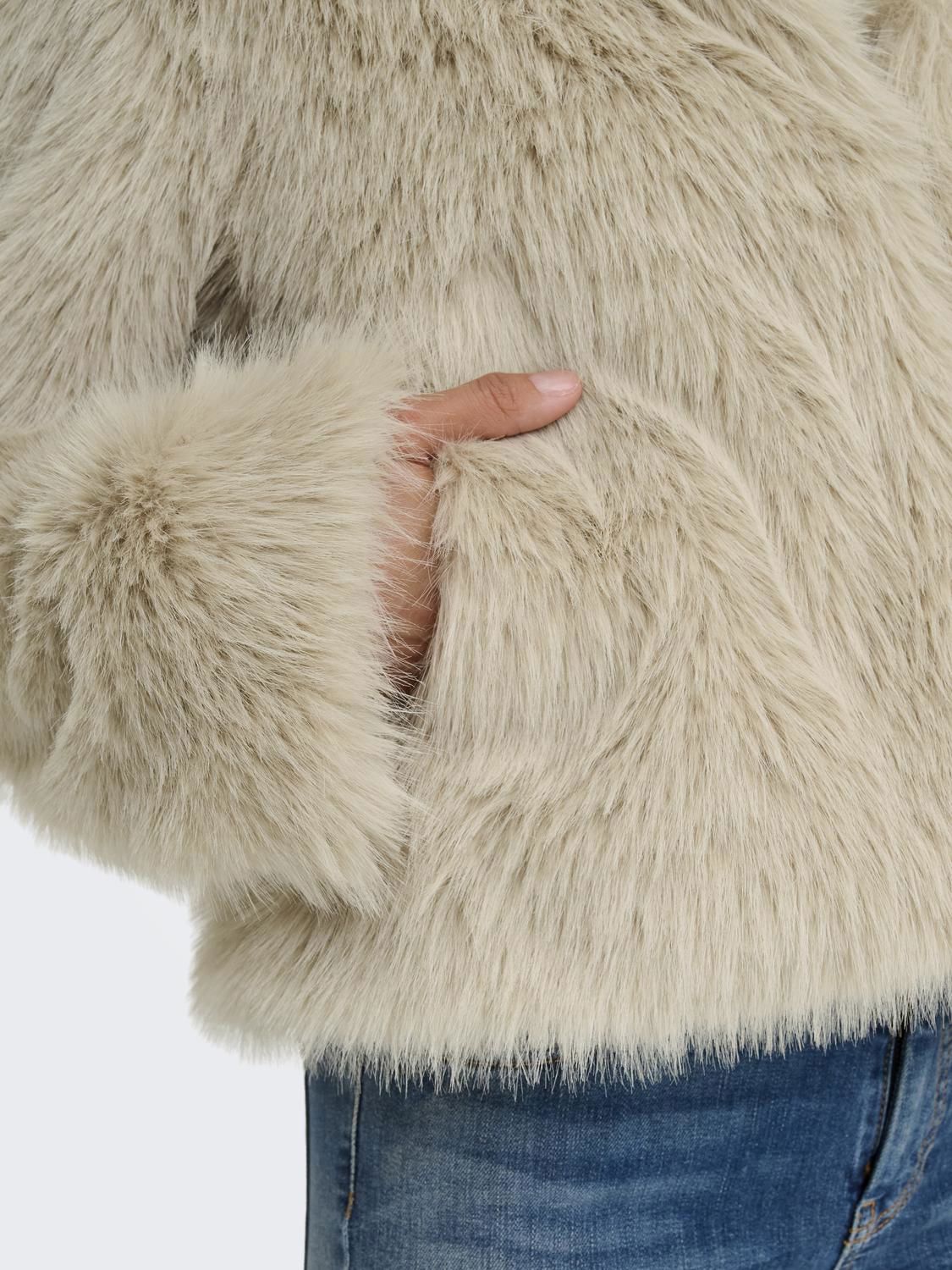Onlmanny Faux Fur Jacket Pumice Stone
