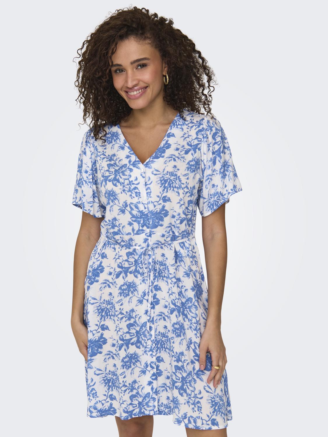 Evida ss short dress BIG BLUE FLOWER