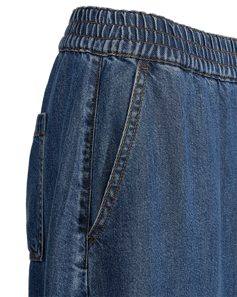 FqMilo Wide Leg Pants Medium Blue Denim