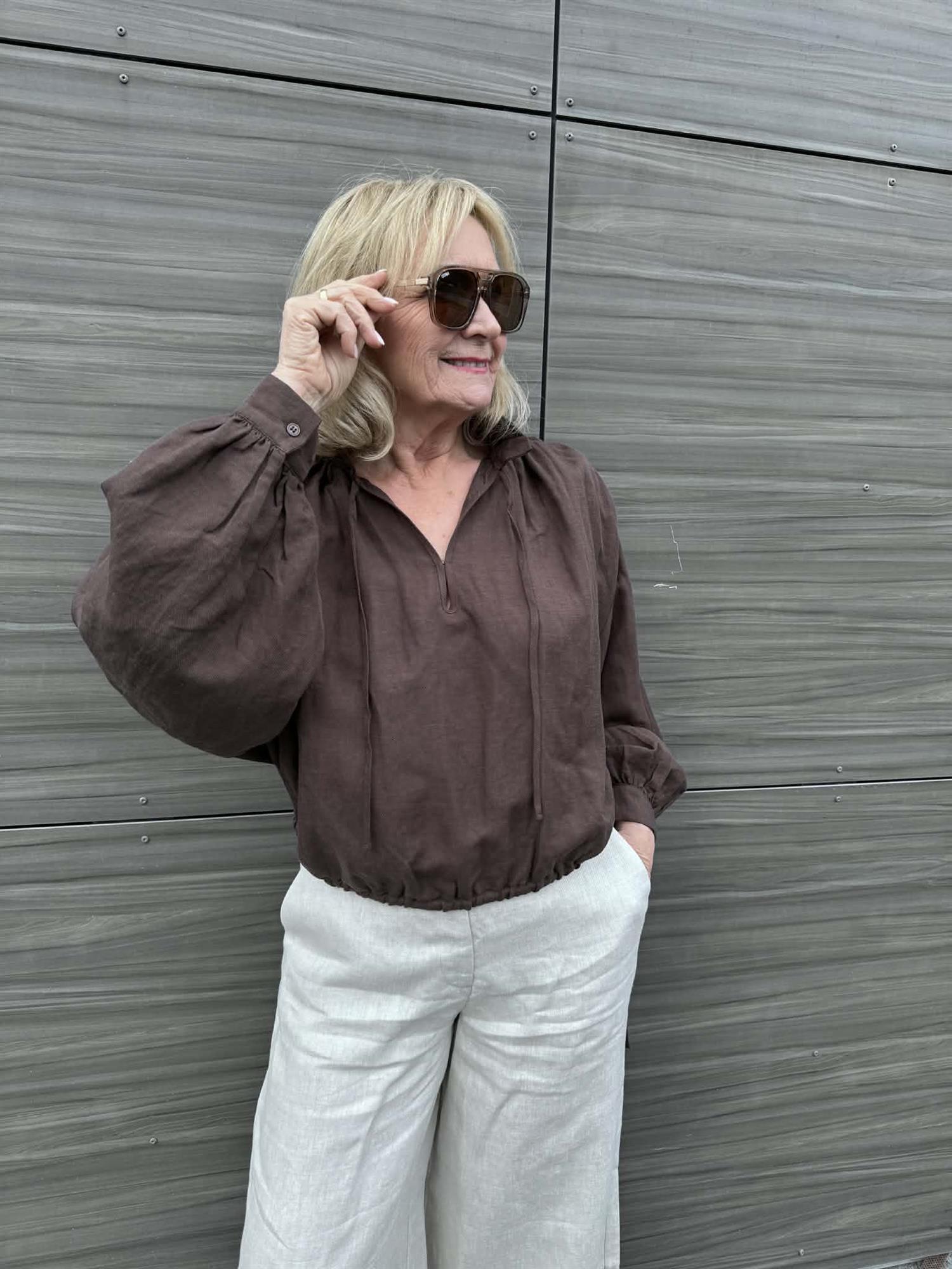 Brooke Blouse - Cocoa Brown