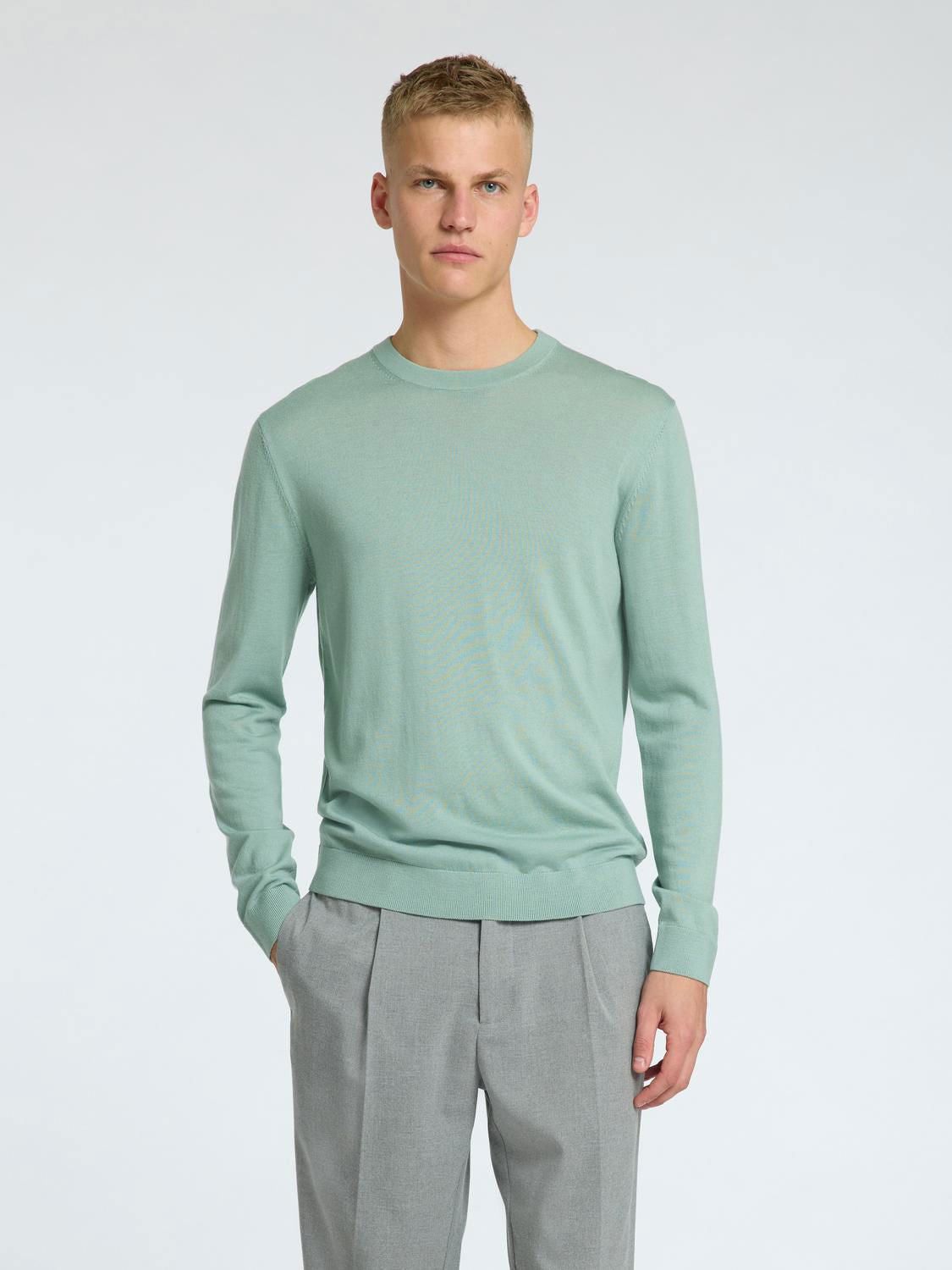 Slmtray Ls Knit Merino Crew Neck Noos