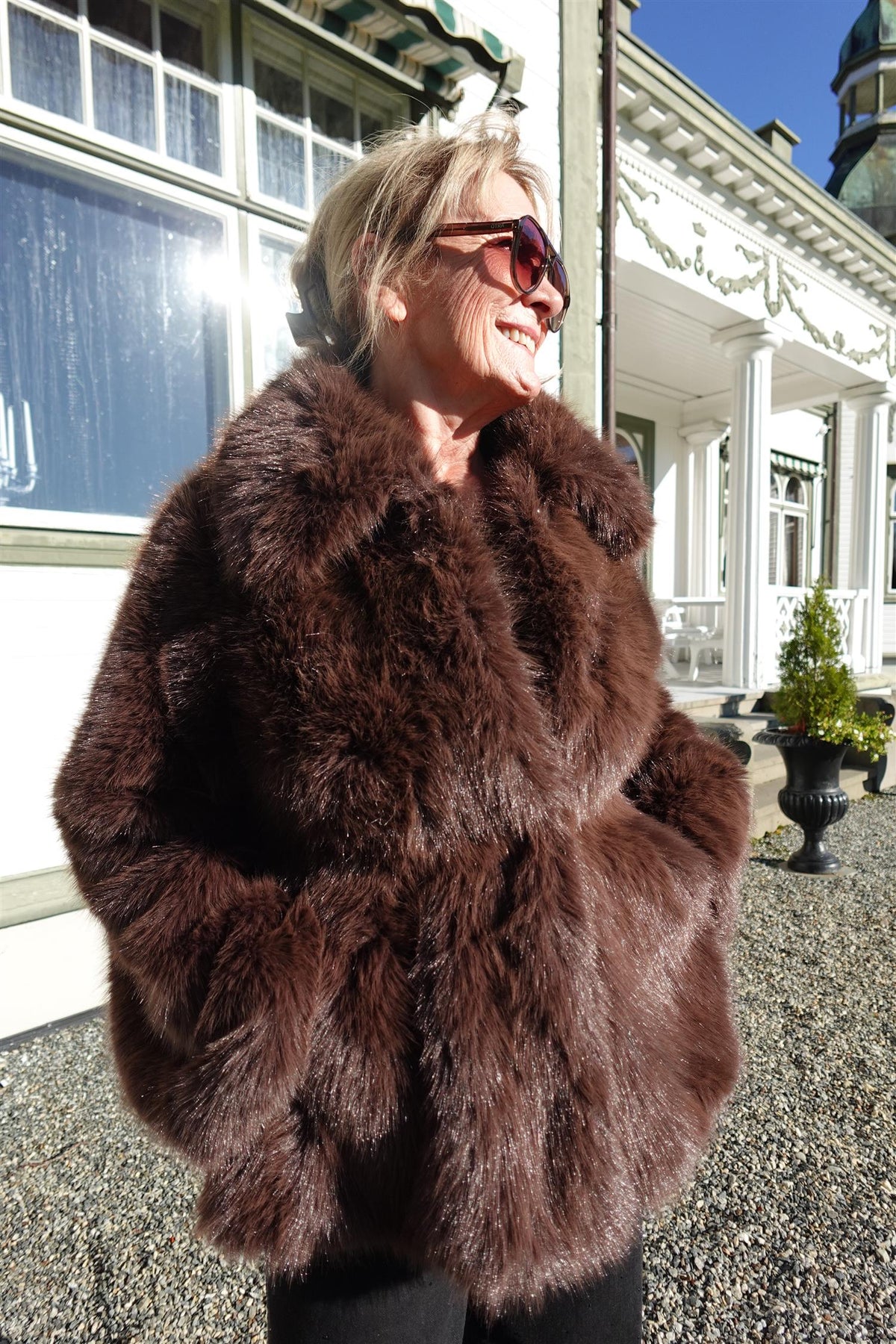 Ellie faux fur brown
