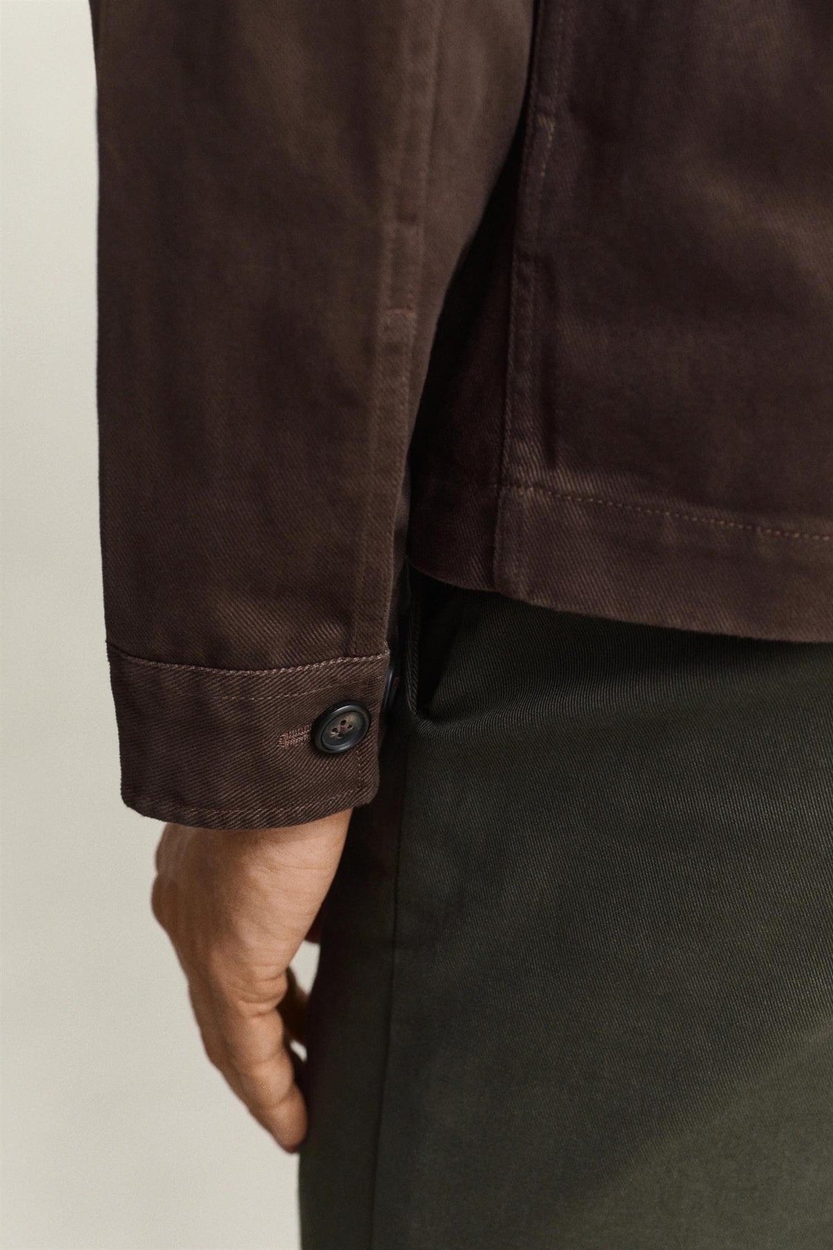 Twill Overshirt Black/Brown