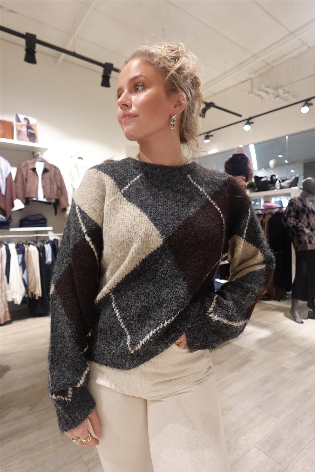 Fqgrslulu-Pullover Dark Grey Mel