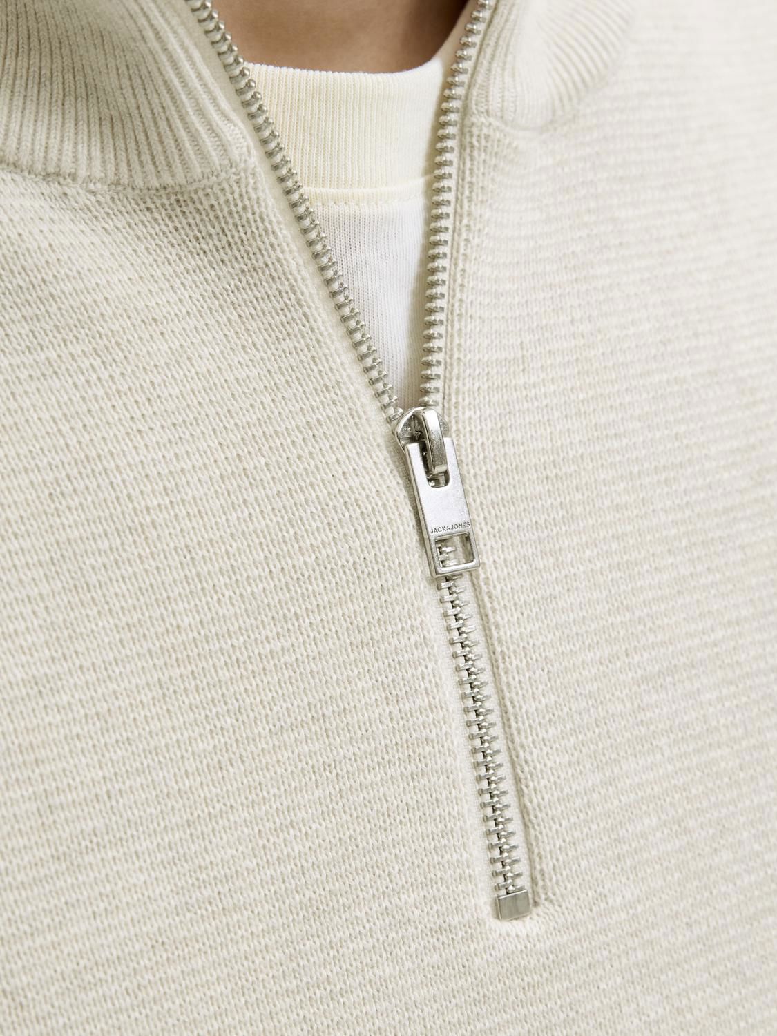 Milano Stitch Knit Half Zip Cloud Dancer Melange