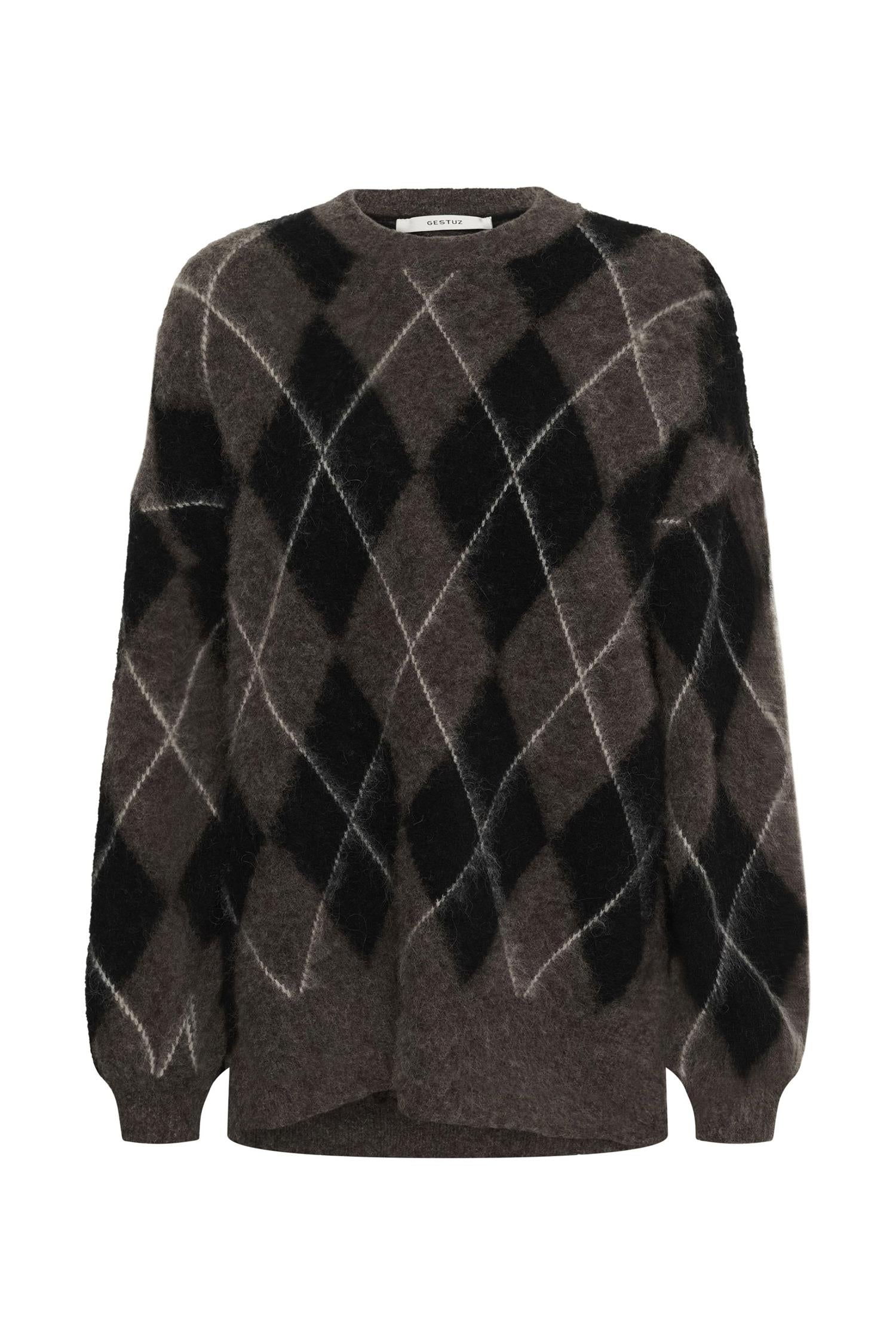 Gzsida Multi Long Pullover Black/Chestnut/Ivory
