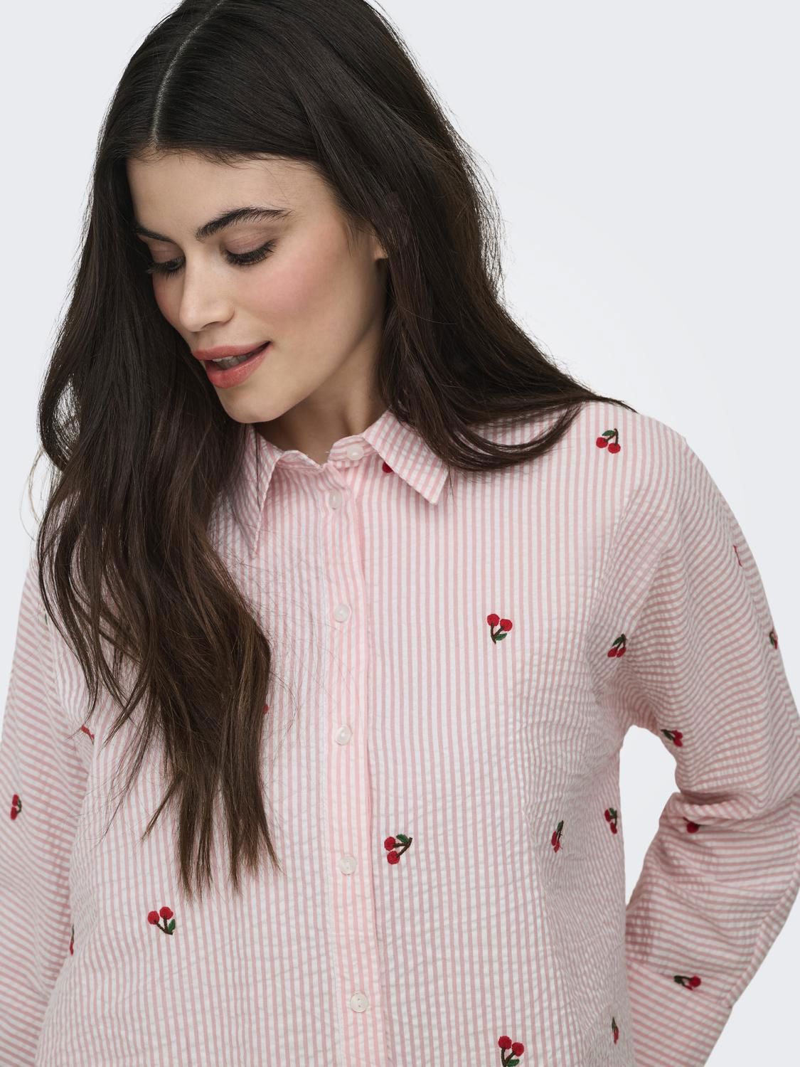 Onlnew Lina Grace L/s Cherry Shirt Wvn