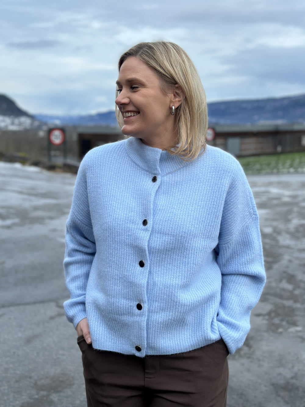 Alpha Short Cardigan Centaurea Melange