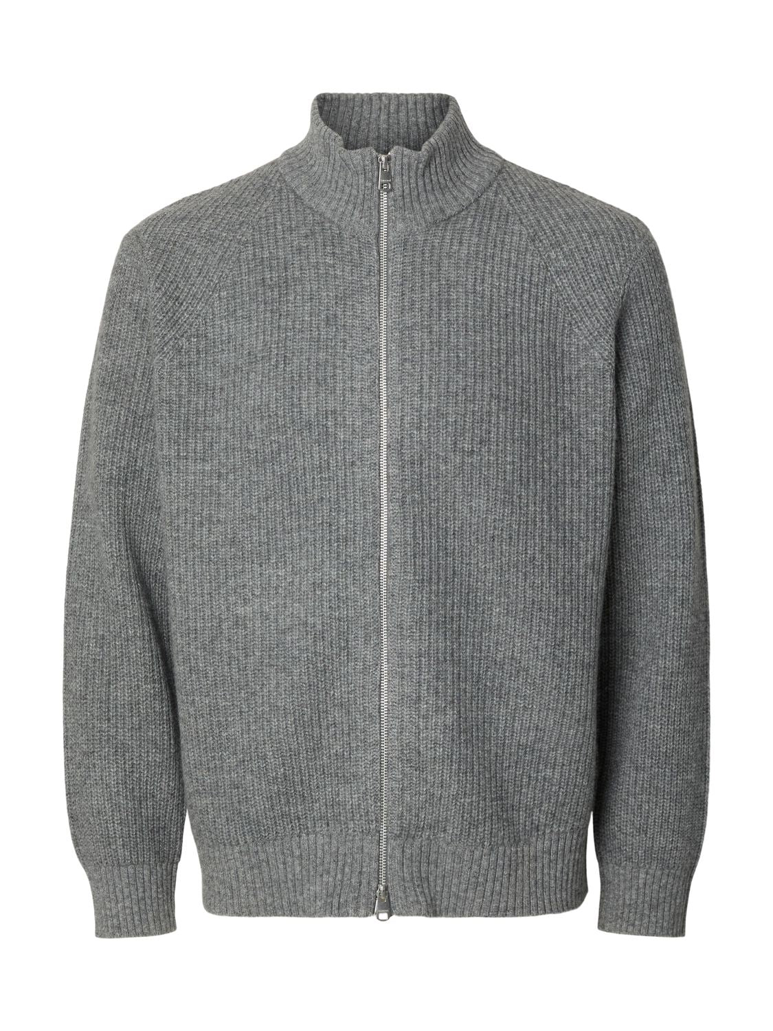 Slmcody Ls Knit Zip Cardigan Medium Grey Melange