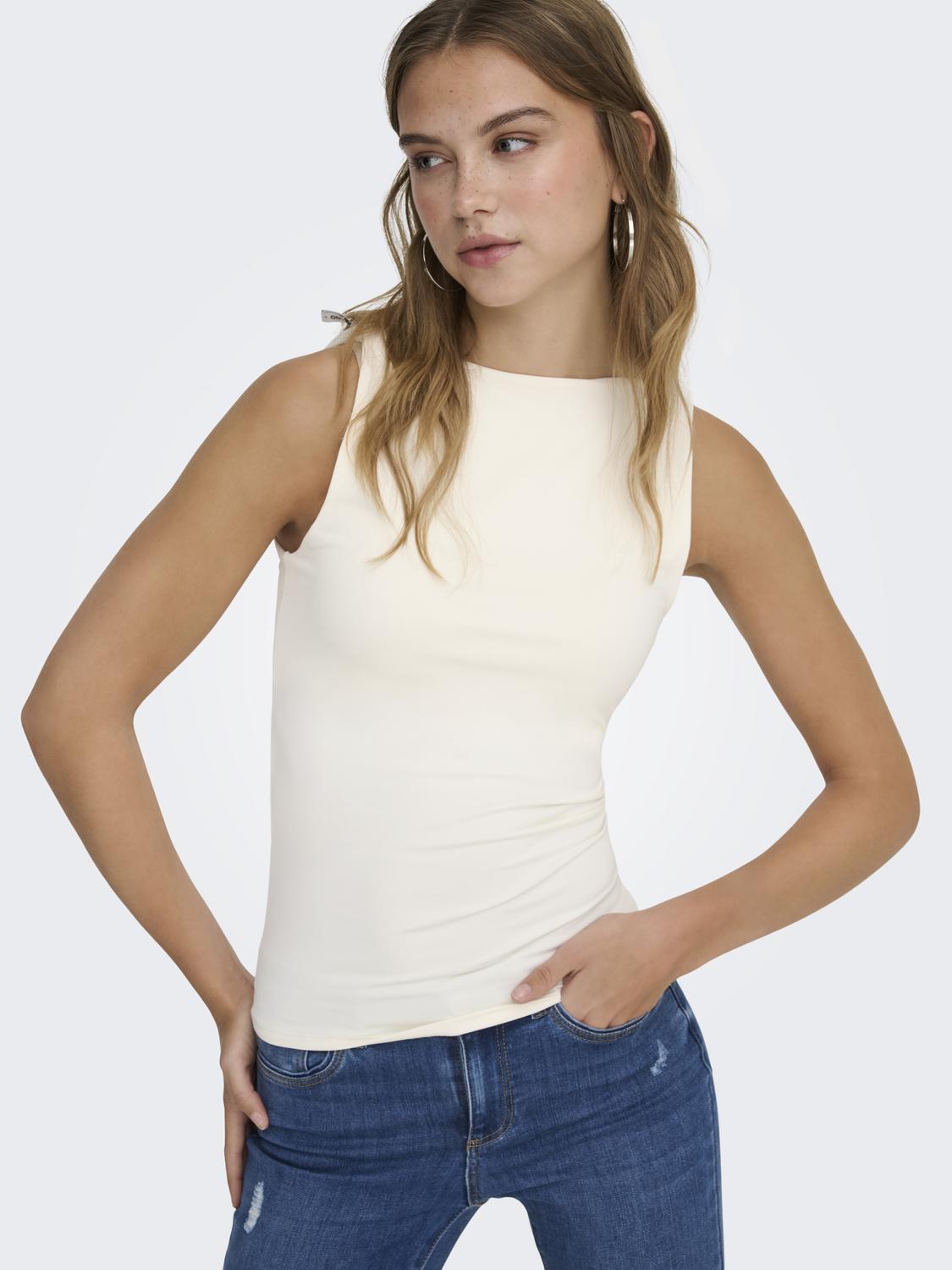 Ea S/L 2-ways Fit Top Cloud Dancer