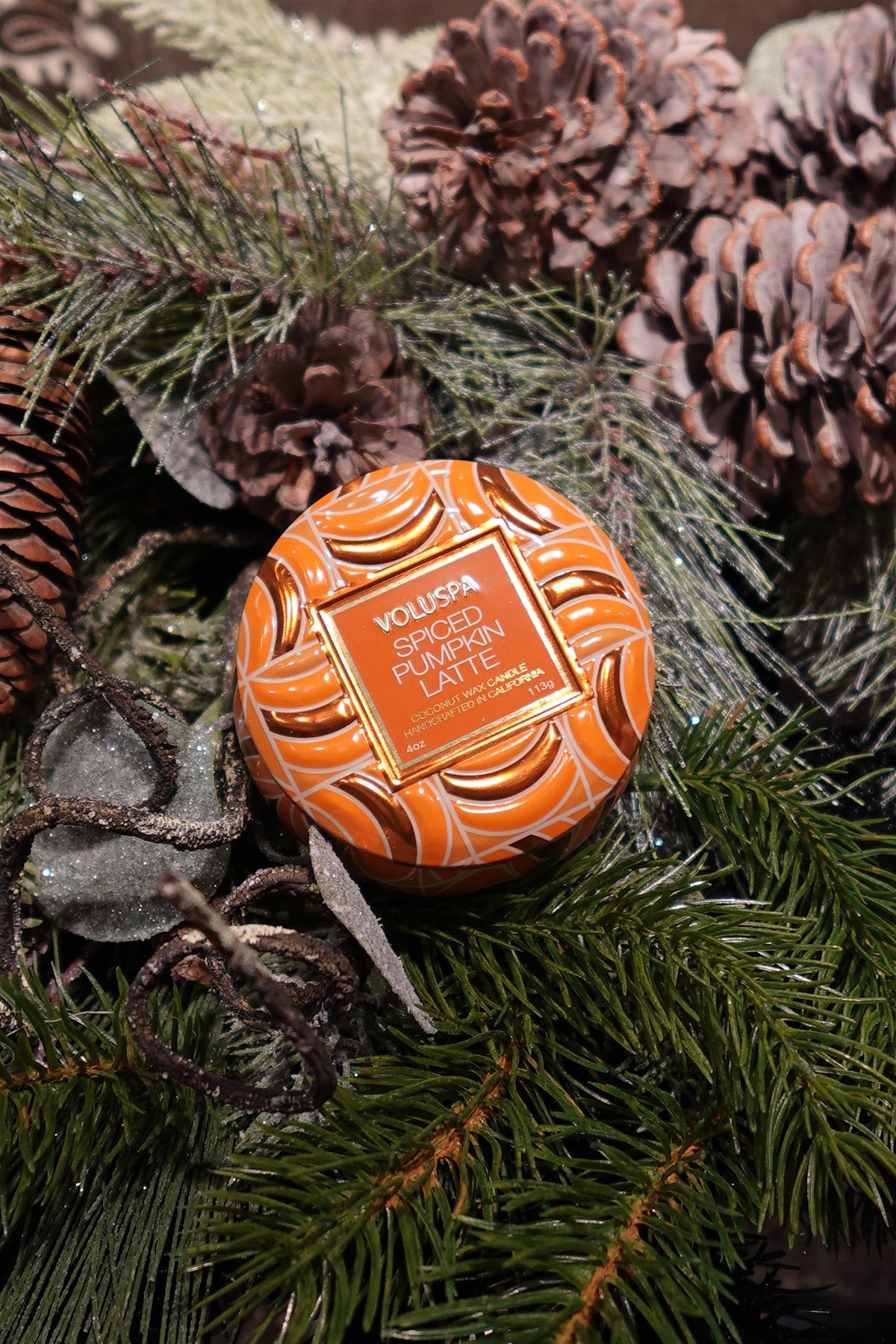 Spiced Pumpkin Latte Dec Tin Candle