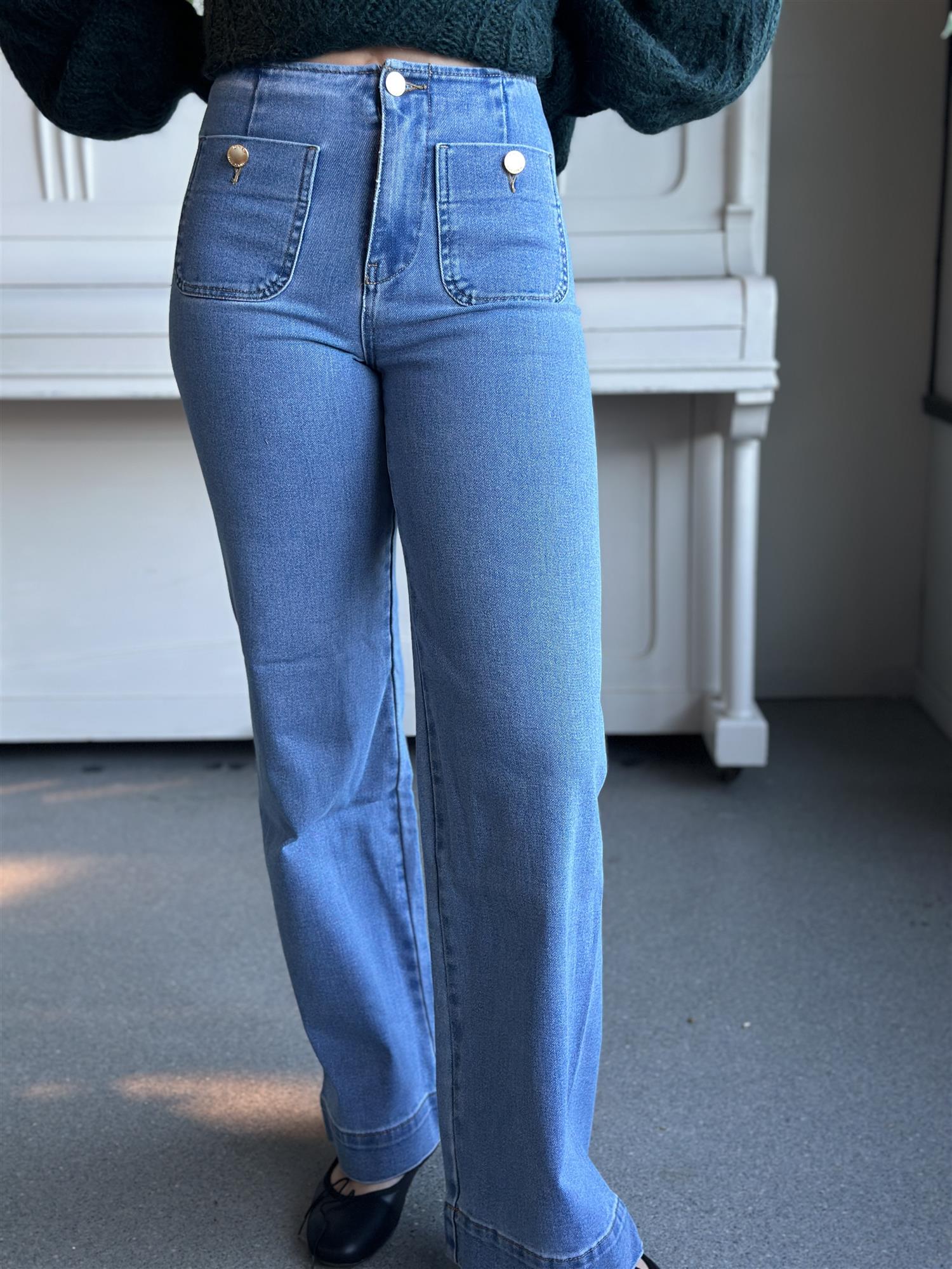 Madeline HW Wide Pocket Light Blue Denim
