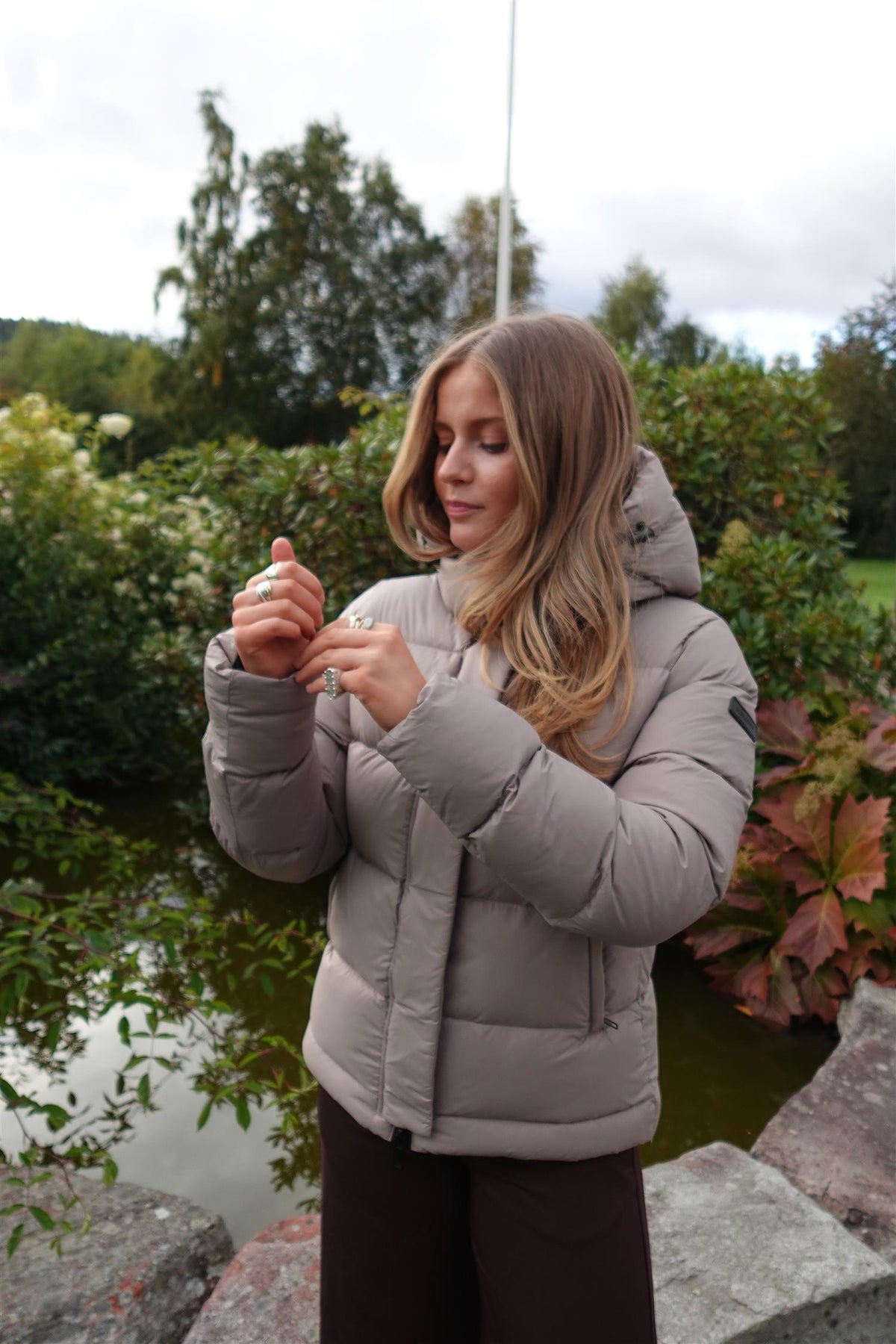 Leah puffer jacket champagne