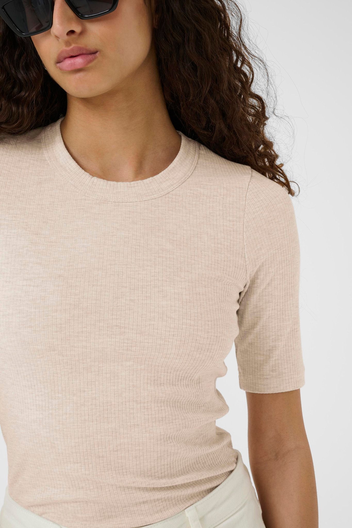 Dagna T-Shirt Melange Ecru