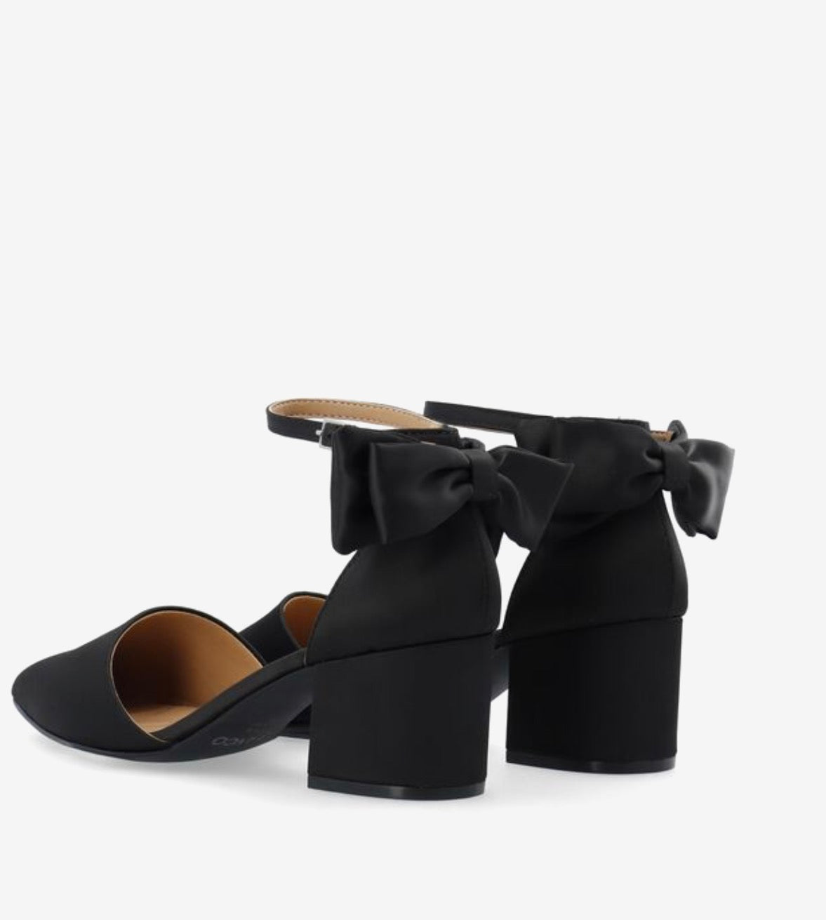 Biadevived Pump Back Bow Satin Black