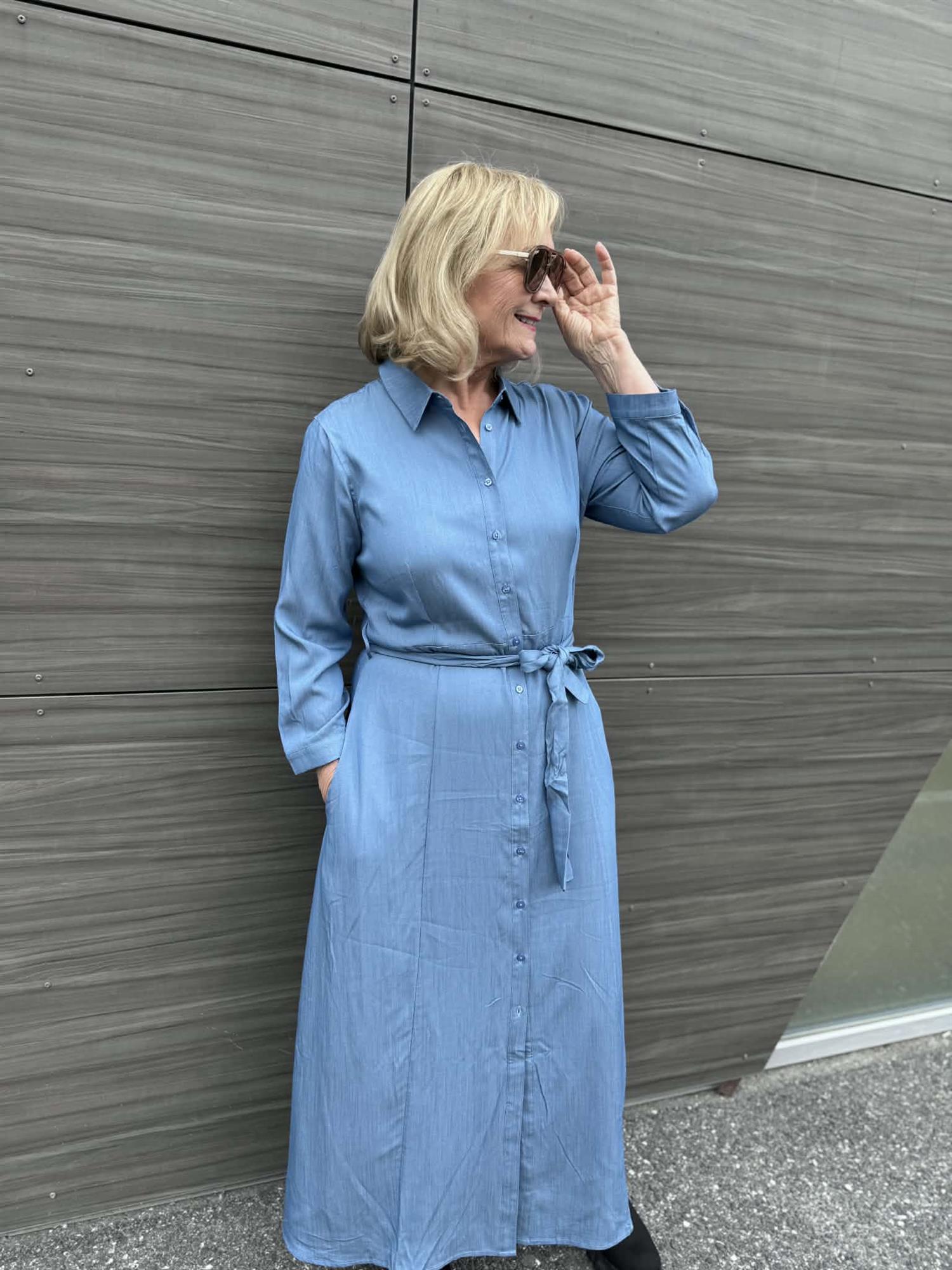 Meryl Dress Denim Blue