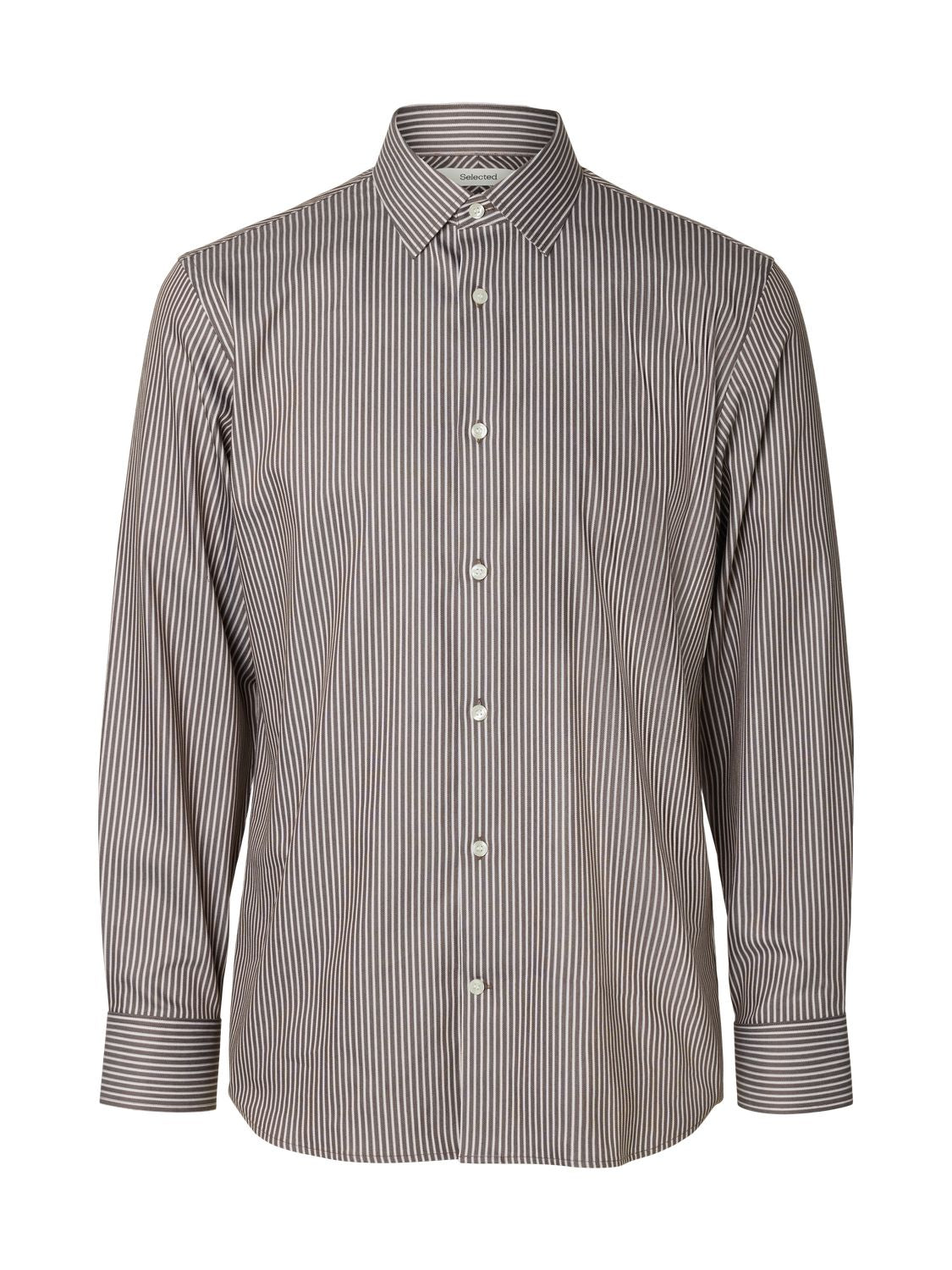 Slmslimfilip Performance Ls Shirt Turkish Coffee/White