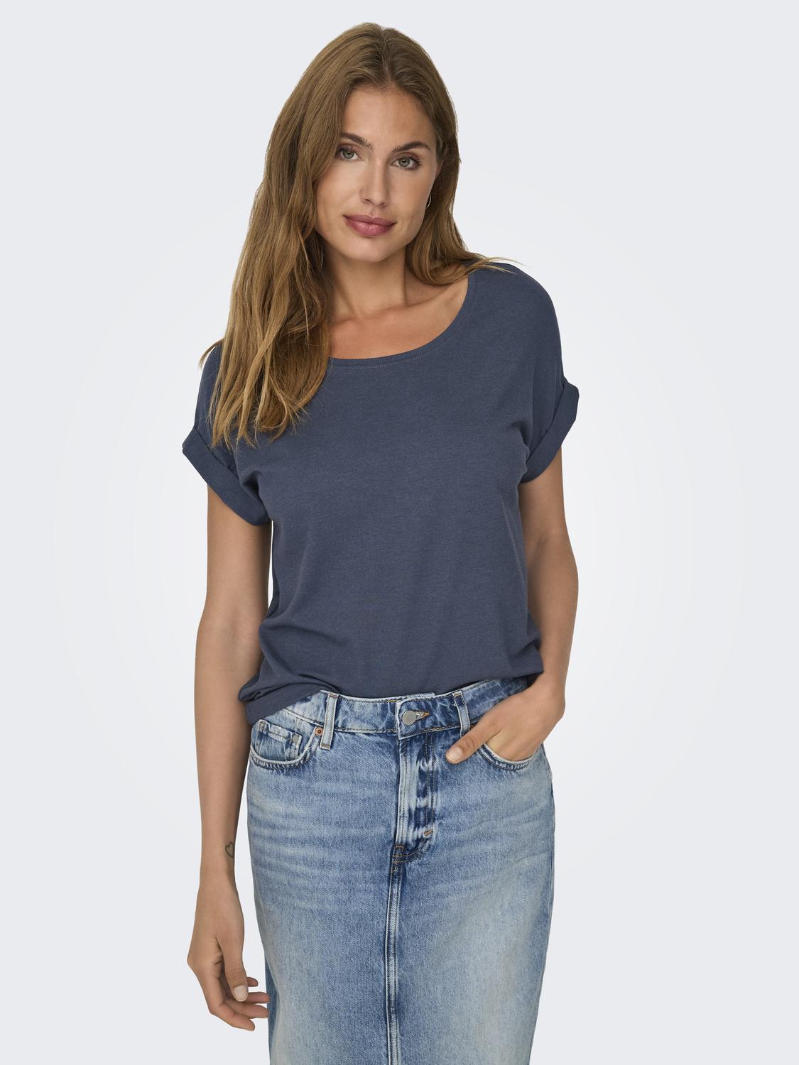 Moster S/S O-neck Top Ombre Blue