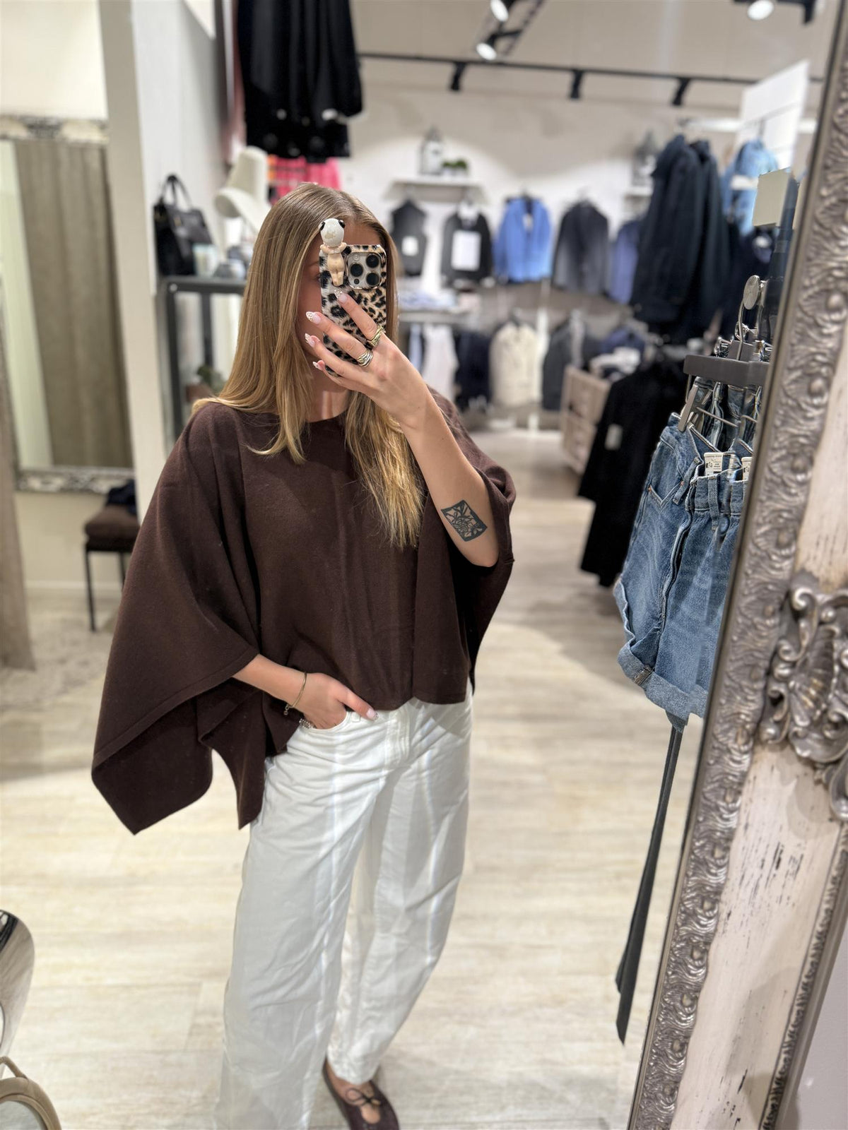 Enzo Merino Poncho Cocoa Brown