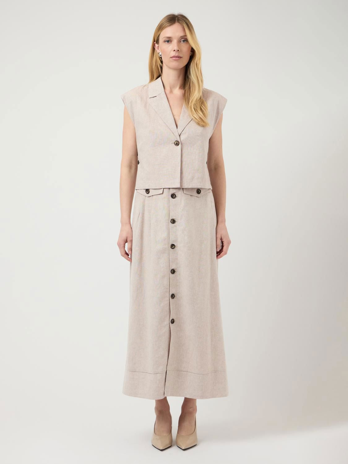 Yasusuma Hw Linen Blend Long Skirt