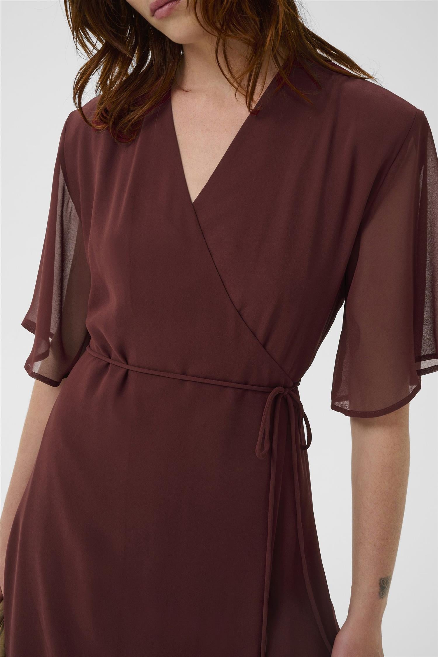 Gzdorah Wrap Dress Cabernet