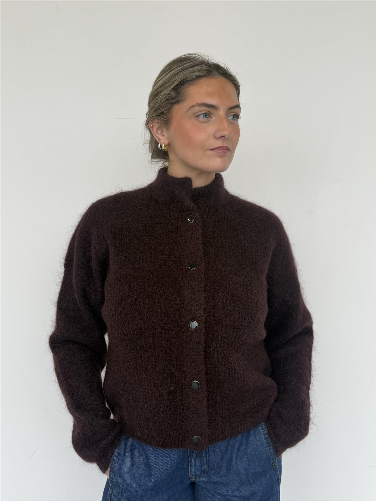 Debbie Cardigan Plum Melange