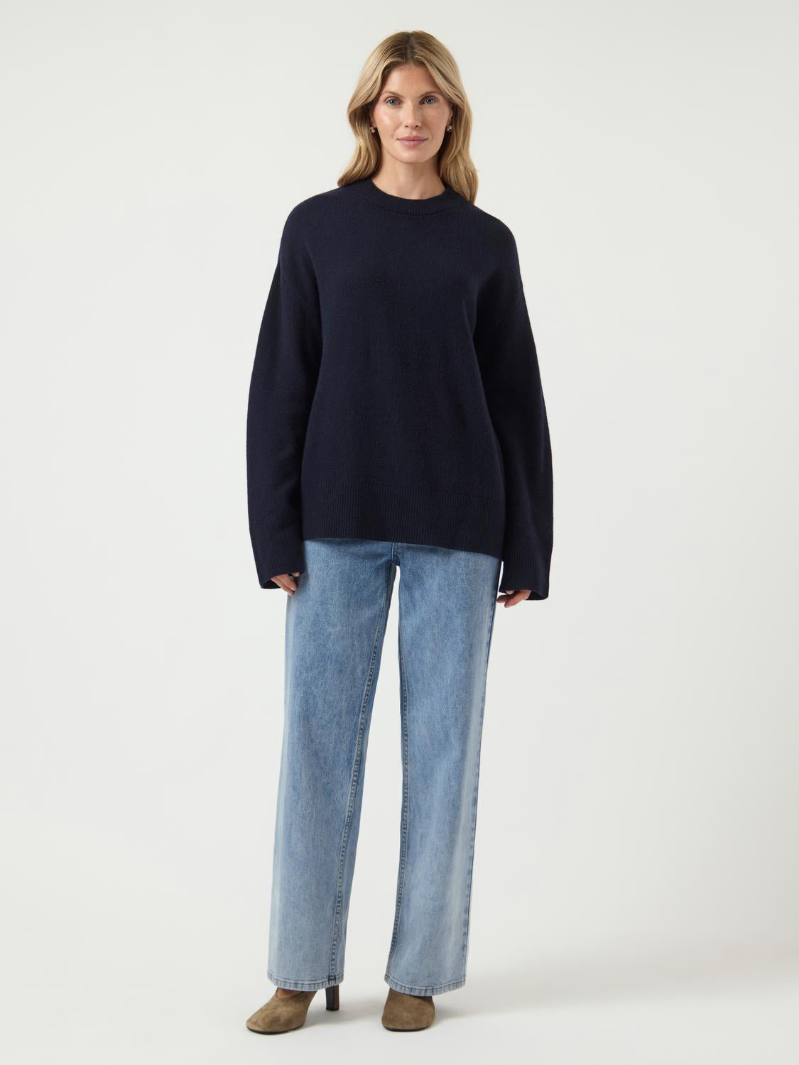 Nola Wool LS Knit Pullover Navy Blazer