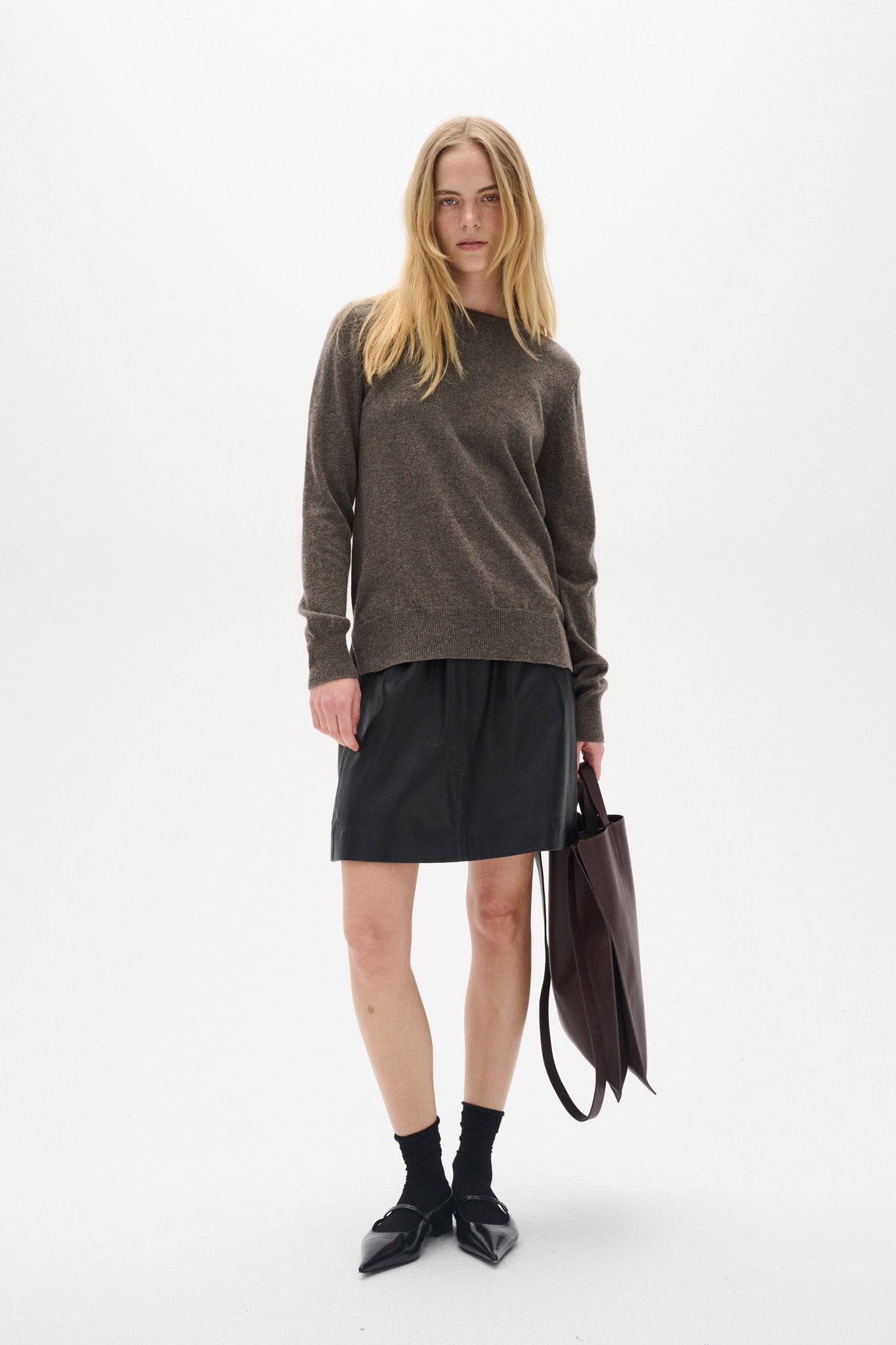 Lukka Crew-neck Pullover Brown Melange