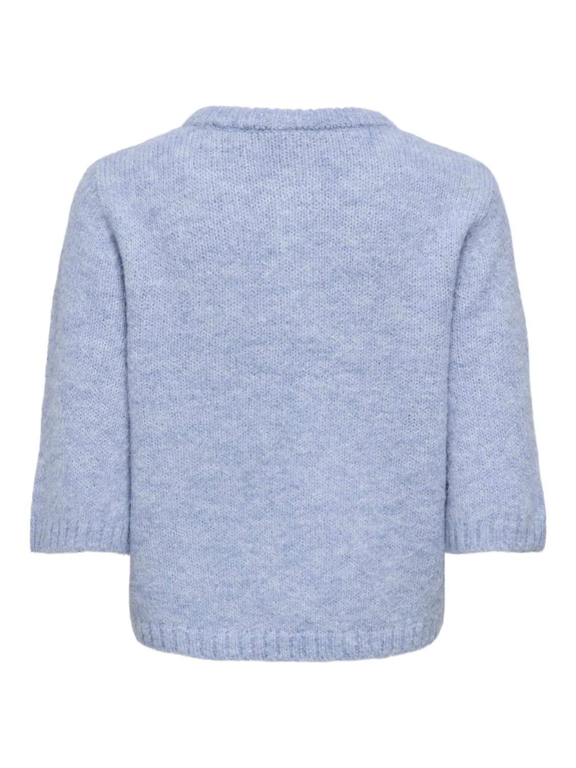 Onlmaggie Ss Button O-Neck Dusty Blue Melange