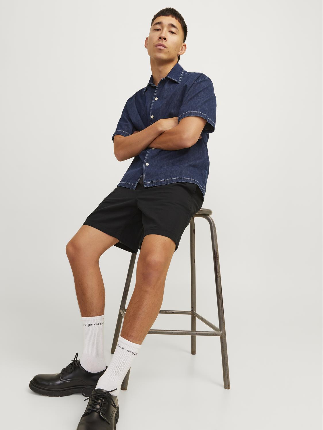 Jaiden Summer Linen Blend Shorts Black