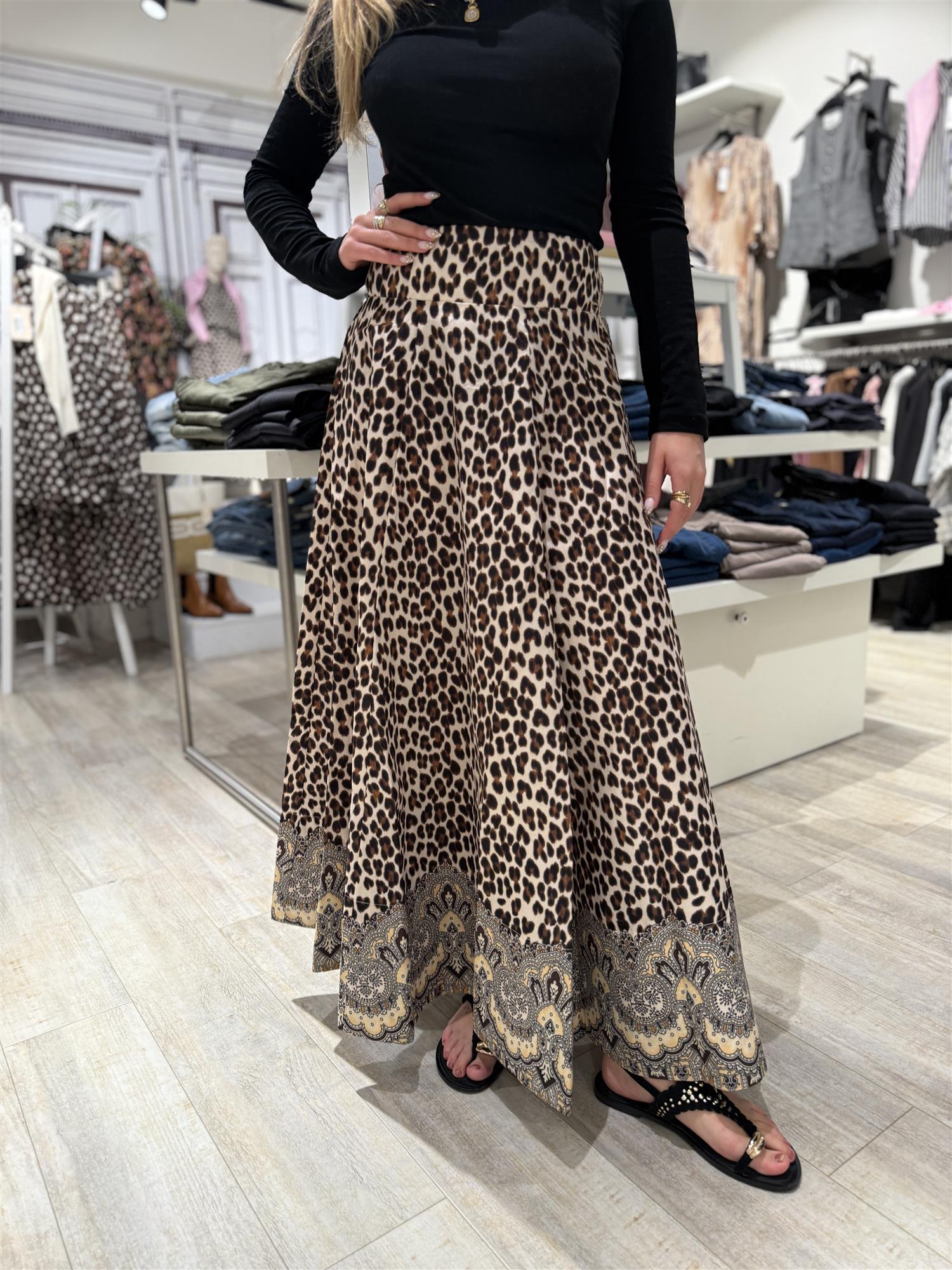 Taffeta Maxi Skirt-833 Wild Paisley